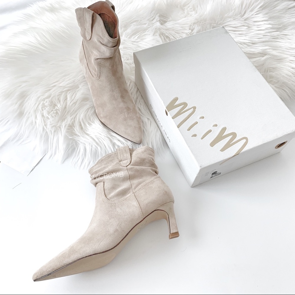 Faux Suede Kitten Heel  Boots